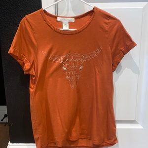 Youth in Revolt Rust Orange Printed T-shirt